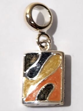 Silver Tone Fall Color Enhancer Mosiac Inlay Pendant